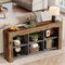 63-Inch Console Table Rustic Entryway Sofa Table with 6 Cubby Shelves Brown